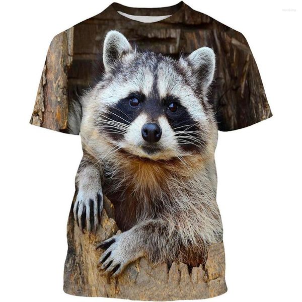 T-shirts pour hommes Raton laveur T-shirts Animal mignon Impression 3D Streetwear Hommes Femmes Mode décontractée Chemise surdimensionnée Enfants Garçon Fille T-shirts Tops Vêtements