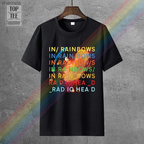 T-shirts pour hommes Radiohead In Rainbows Rock Radiohead T-shirt noir Taille S-3Xl T-shirt en coton pour hommes Mode Hommes T-shirt Normal