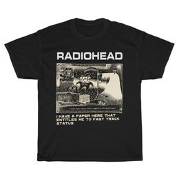 T-shirts pour hommes Radiohead Print T-shirts pour hommes Retro Casual T-shirts Été 100% coton Tops à manches courtes Rock Streetwear Tees Y2K Vêtements 230510