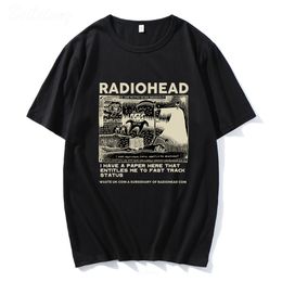 Men S t Shirts Radiohead T -shirt Men Vintage Classic Tees North America Tour Rock Boy Camisetas Hombre Hip Hop Unisex 100 katoen oversized tops 230321