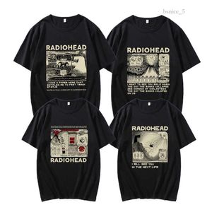 Camisetas para hombres Radiohead T Shirt Vintage Hip Hop Rock Band Gráfica Camiseta Streetwear 90S COLTION COMOLO MANEGAS CORTAS UNISEX TEE 681