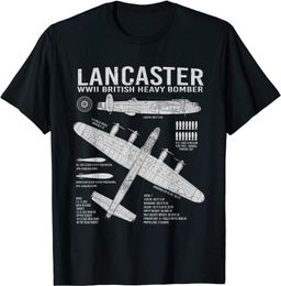 T-shirts pour hommes RAF Lancaster Bomber British Aircraft War Plane Plan T-shirt à manches courtes Casual Coton O-Cou Harajuku Chemise