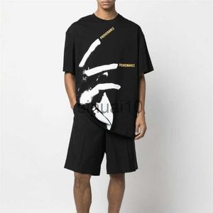 T-shirts pour hommes Raf Simons 2023 Dernier printemps et été Slogan d'empreintes digitales Coton de haute qualité 100% T-shirt à manches courtes J230731