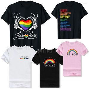 Heren t shirts regenboog skelet hart liefde is lgbt gay lesbian pride t-shirt wees vriendelijk je lgbtq grafische tee tops science real kleren