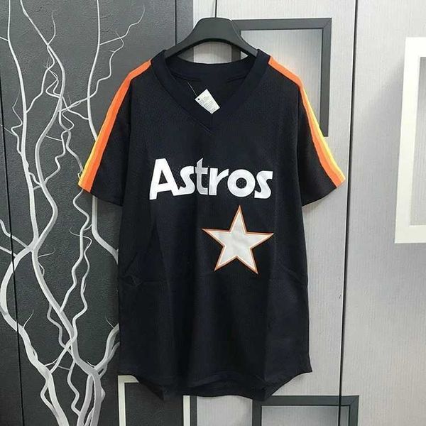 Camisetas masculinas Número aleatorio Carta bordado Jersey de béisbol Camiseta corta Tall Size Blue Top Streetwear J240419