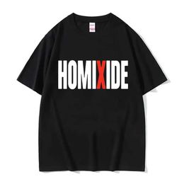 Camisetas para hombres Cantante de rap HOMIXIDE Camiseta de estampado gráfico unisex Camiseta de estilo Hip-Hop de moda Mens Casual Algodón de manga corta Q240515