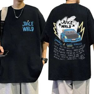 T-shirts masculins Chanteuse de rap Juice Wrld Trend Mens T-shirt T-shirt imprimé T-shirt à manches courtes T-shirt surdimensionné T-shirt Y2K TOPL2403