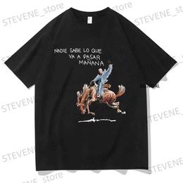 T-shirts pour hommes Rappeur Bad Bunny Nadie Sabe Lo Que Va A Pasar Maana Album T Hommes Femmes Coton T-shirt Court Slve Tshirt Oversize T-shirts T240325