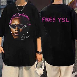 Camisetas para hombre Concierto de rapero Young Thug Thugger Slime Season Camiseta Rosa Rare Hip Hop Camiseta gráfica Hombres Camisetas de gran tamaño Camisetas de rap para hombres T231012