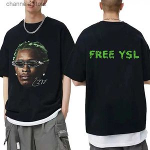 T-shirts voor heren Rapper Young Thug groen Zeldzaam grafisch T-shirt mannelijk hiphop retro T-shirts met korte mouwen heren dames 100% katoen oversized T-shirt T240227