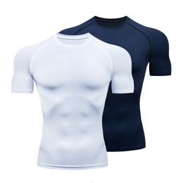 Männer T-Shirts Rashguard Gym T-shirt Männer Bodybuilding Schnell trocknend Fitness Kompression Shirt Laufen Workout Mann Sport Erste Schicht Sportswear 230727