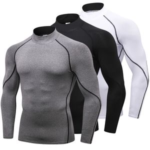 T-shirts pour hommes Rashguard Hommes Chemise de course à manches longues Gym Compression Bodybuilding T-Shirt Hommes Séchage rapide Stretchy Fitness Sport Collants 230413