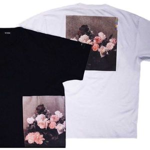 Camisetas masculinas RC autônomas / RAF 18SS Simons pintura a óleo com estampa de flores rosas soltas masculinas e femininas de manga curta T-shirt ins fashion