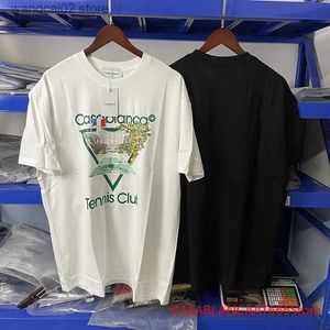 T-shirts pour hommes Real France Casa Tennis Club T-shirt imprimé noir blanc coton t-shirt Harajuku hommes vêtements T240402