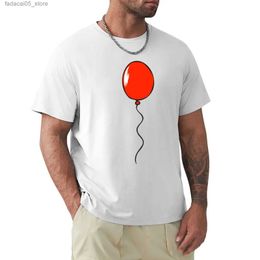 T-shirts masculins T-shirt à ballon à air rouge pull mignon garçon pur blanc homme Q240425