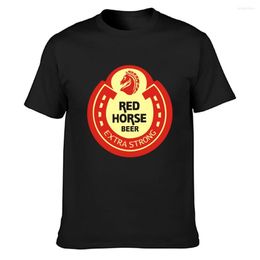 T-shirts voor heren Red Horse Beer Shirt Grappig Casual Lente O Neck Cotton Designing Normal Cool Graphic