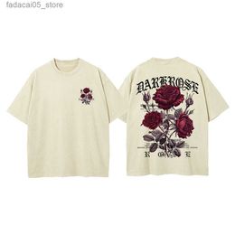 T-shirts pour hommes Roses rouges enveloppées dans des vêtements imprimés en ruban de soie