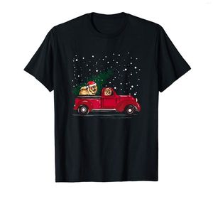 Heren t shirts rode vrachtwagen pick-up chow dog kerstliefhebbers cadeaus t-shirt-mannen's t-shirt-black