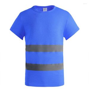 Heren t shirts reflecterende veiligheid t-shirt fluorescerende hoog zichtwerk werk mannen zomer ademend hardlopen