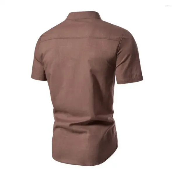 T-shirts pour hommes Style décontracté Hommes Chemise Col montant Élégant Slim Fit Été pour les événements d'affaires formels Doux