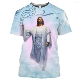 Heren T-shirts Religieuze God Korte Mouw 3D Print Shirt Mannen Vrouwen Alledaagse Cosplay Harajuku Streetwear