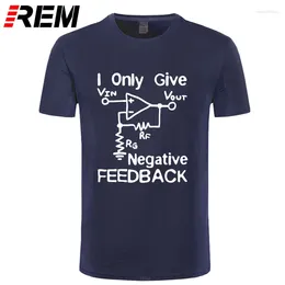 Camisetas para hombre, camiseta REM, divertida camiseta de manga corta de algodón con estampado I Give Negative Feedback, camiseta de ingeniero informático