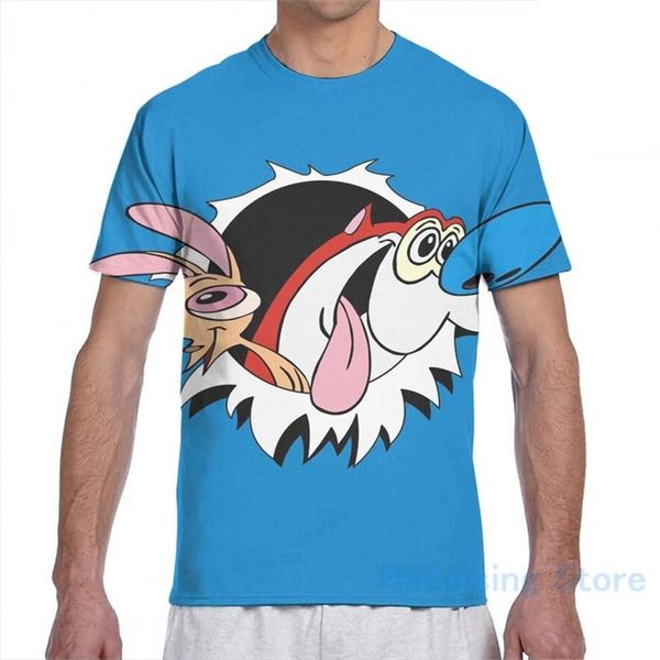 T-shirts pour hommes Ren et Stimpy hommes T-Shirt femmes imprimé partout mode fille chemise garçon hauts t-shirts à manches courtes t-shirts