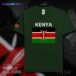 Camisetas para hombres República de Kenia Camiseta para hombres de Kenia camisetas del equipo nacional camiseta 100% algodón camiseta ropa deportiva camisetas bandera del país KEN 022023H