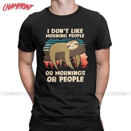 T-shirts masculins rétro et paresseux amusant Je déteste les t-shirts du matin pour hommes