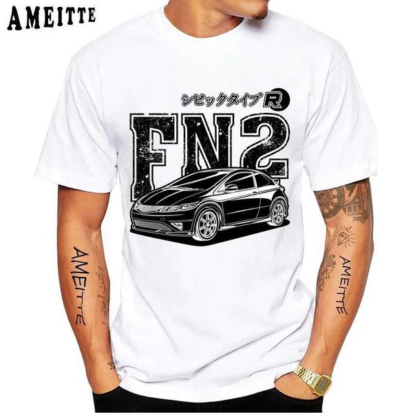 T-shirts pour hommes Retro Civic Type R FN2 T-shirt noir Nouveau été Men Slve JDM LEGENDS IMPRESS