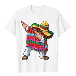 T-shirts pour hommes rétro tamponnage mexicain poncho cinco de mayo hommes sombrero drague t-shirt vintage t-shirts style en vente jeune tops chemise femme t240510