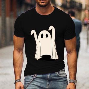 T-shirts pour hommes rétro fantôme Halloween t-shirts drôles à manches courtes hauts classiques Hipster homme t-shirt surdimensionné