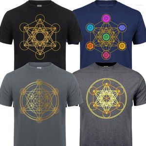 Camisetas para hombres retro oro edición limitada geometría sagrada magia mandala metatrons cubos flor de la vida camiseta para hombres camisetas tops camisetas