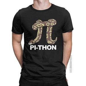 T-shirts masculins Retro Pi Day Python Snake T-shirt Mens Crewneck 100% coton T-shirt classique à manches courtes T-shirt Clothingl2405