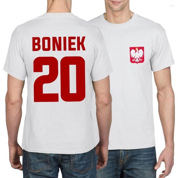 Hommes t-shirts rétro Pologne footballeur chemise Boniek Polska Polski 2023 Fans Est mode Hipster t-shirts été hommes drôle coton t-shirt