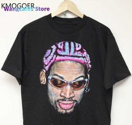 T-shirts pour hommes T-shirts de rap rétro Dennis Rodman T-shirts ample confort surdimensionné T-shirts hip-hop hauts hommes et femmes streetwear été 0228H23