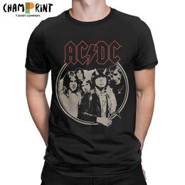 T-shirts masculins Retro Rock Band ACDCS Men T-shirts Amazing Tees Collier à manches courtes