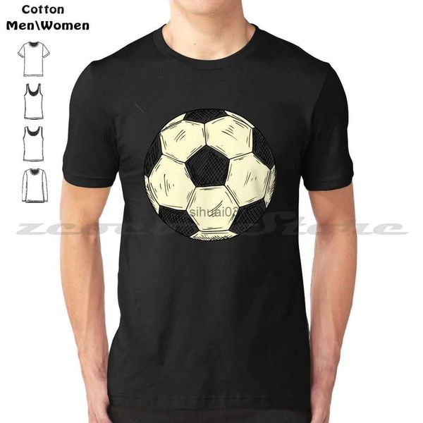T-shirts pour hommes Ballon de football rétro 100% coton Hommes et femmes T-shirt de mode douce T-shirt de football européen Ballon de football rétro Joueur de football européen
