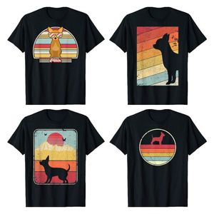 T-shirts pour hommes T-shirt rétro pour hommes à manches courtes Chihuahua Dog Lover T-shirt d'été T-shirt en coton doux Cadeau de marchandise