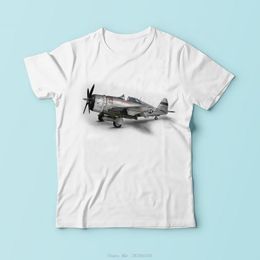 Mannen T-shirts Retro USA Vlag P-47 Thunderbolt Vliegtuigen Unisex T-shirt Tees Wit Casual Korte Mouw Warbird P47 Shirt mannen Harajuku