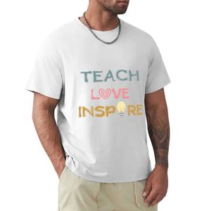 T-shirts pour hommes retournant à l'école pour enseigner l'amour et inspirer les enseignants rétro t-shirts pour hommes personnalisés coton sublimation t-shirtsl2405