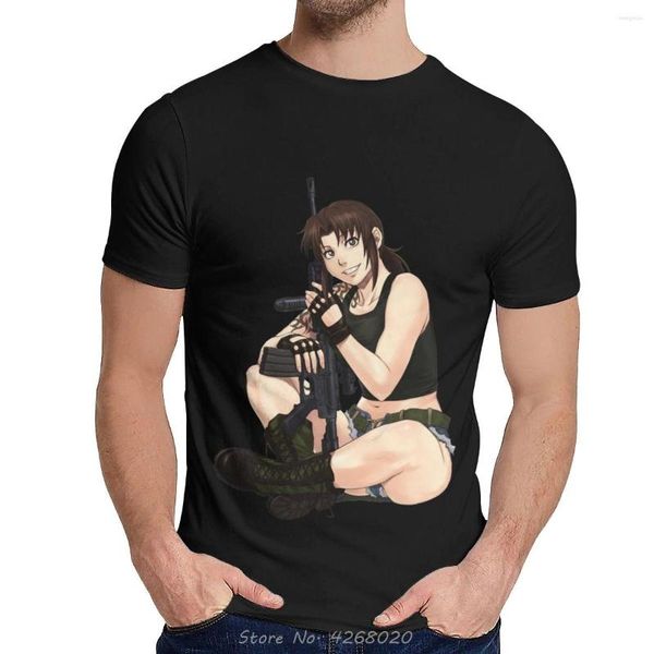 T-shirts pour hommes Revy From Black Lagoon Anime T-shirt homme élégant chemise en coton mode col rond Hip Hop T-shirt t-shirts Harajuku