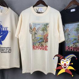 T-shirts pour hommes Rhude T-shirt Hommes Femmes 1 Haute Qualité Rhude Tee Vintage Tops Oversize À Manches Courtes T221202