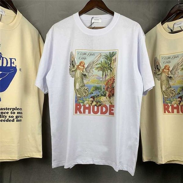 Camisetas para hombres Camiseta Rhude Hombres Mujeres 1 Camiseta Rhude de alta calidad Tops vintage Tops de manga corta de gran tamaño T221202 512