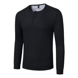 Camisetas para hombre Richkeda Store 2022, camiseta de algodón con gofres a la moda para hombre, camiseta Henley de manga larga ajustada de otoño para hombre, ropa de calle para hombre