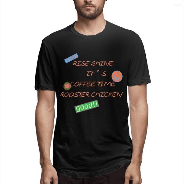 T-shirts pour hommes Rise Shine c'est l'heure du café coq poulet T-shirt à manches courtes hauts d'été t-shirts à la mode