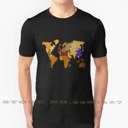 ¡Las camisetas de los hombres se arriesgan! Juego de riesgos gráfico Custom Funny Funny Fun Soldier Horse War Mapa Mundial de países de campo Territorio fronterizo