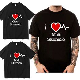 T-shirts masculins rniolo triplés I Love Chris Rniolo Tshirt Mens T-shirt Tops Summer Ts Slve Vêtements graphiques Coton O Tops de cou T240506