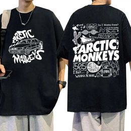 T-shirts masculins Rock Arctic Monkeys 2023 Tour Music Tracklist Print T-Shirts Men Femmes Hip Hop Retro Fashion Coton T-shirt Oversized Strtwear T240425