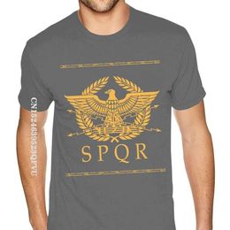 T-shirts masculins Empire romain SPQR Mens Tshirt sur la taille des hommes de la chemise art t-shirts pour hommes coton ts décontracté le dernier t240425